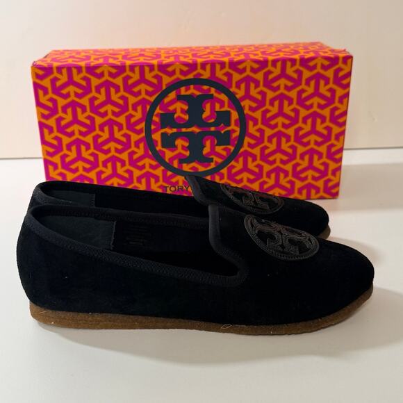 Tory Burch Billy Slipper Sz 7 Split Suede Craqulee New - Picture 5 of 8